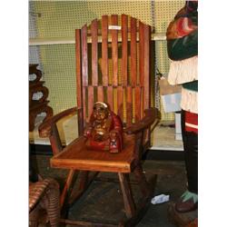 LARGE WOODEN ROCKING CHAIR