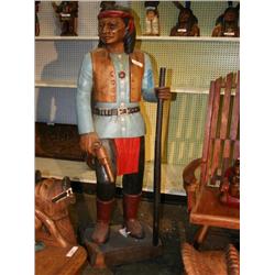 LARGE INDIAN STATUE WITH GUN