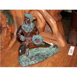 SMALL WOODEN INDIAN STATUE