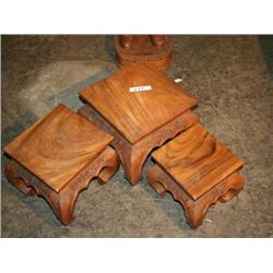 3 SMALL WOODEN TABLES