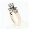 Image 9 : 14k TT Gold 1.48 ctw Round Brilliant & Baguette Cut Diamond Engagement Band Ring