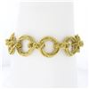 Image 2 : (2) Vintage 18k Gold Interlocking Textured Twisted Wire w/ Diamond Bracelet Set