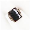 Image 3 : Antique Victorian 14k Gold White & Black Agate Double Cameo on Carnelian Ring