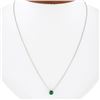 Image 1 : NEW 14K White Gold 0.42 ctw Emerald Cut Emerald Petite Solitaire Pendant Necklac