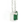 Image 4 : NEW 14K White Gold 0.42 ctw Emerald Cut Emerald Petite Solitaire Pendant Necklac
