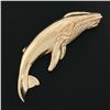 Image 2 : Kabana 14K Yellow Gold Polished & Textured Work Humpback Blue Whale Brooch Pin