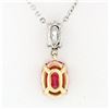 Image 5 : 14k TT Gold 1.53 ctw Oval Pink Tourmaline Marquise Diamond Dangle Pendant Neckla