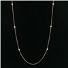 Image 2 : 14K Yellow Gold .12 ctw 6 Bezel Station Round Diamond by the Yard Chain Necklace