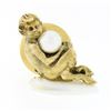 Image 6 : Vintage 14k Gold Faun Boy Bead & Carved Freshwater Pearl Tie Tack & Cufflink Se