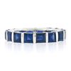 Image 3 : Unisex Platinum 5.61 ctw Square Step Cut Sapphire Bar Channel Eternity Band Ring