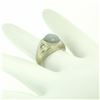 Image 2 : Men's Vintage 14k White Gold 7.24 ctw Oval Gray Star Sapphire Round Diamond Ring