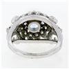 Image 7 : Fancy Vintage 14K White Gold 2.85 ctw Round Aquamarine Diamond Dome Cocktail Rin