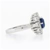 Image 5 : NEW Platinum 3.06 ctw GIA Ceylon Round Blue Sapphire Brilliant Diamond Halo Ring