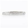 Image 7 : Vintage Platinum.35 ctw Round Prong Diamond Hand Engraved Stack Wedding Band Rin