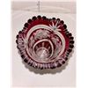 Image 4 : Cranberry Etched Crystal Vase