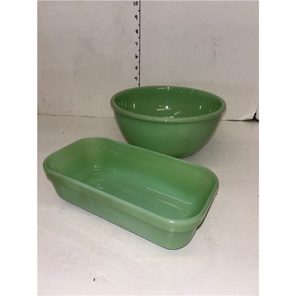 Jadeite Bowl & Loaf Dish
