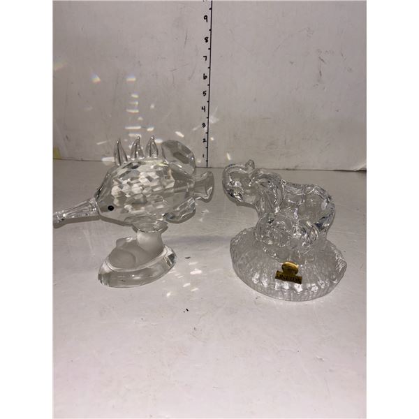 Art Glass Fish & Elephant