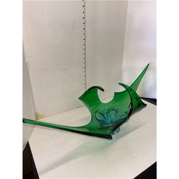 Very Large Green Blue Chalet (style) Glass 31.75 Inches Wide