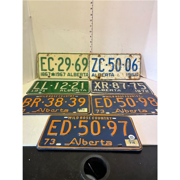 Collection of 7 Vintage License Plates