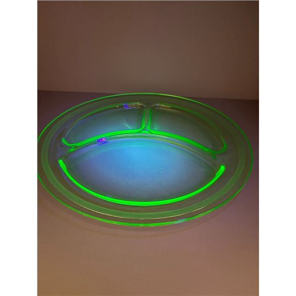 10  Uranium Glass Platter Plate