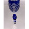 Image 3 : Tall Blue Crystal Etched Decanter