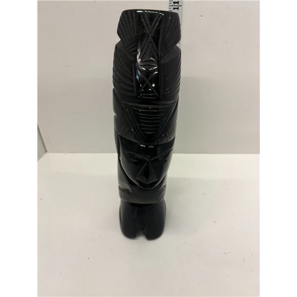 Aztec Mayan Hand Carved Black Obsidian - Very Heavy