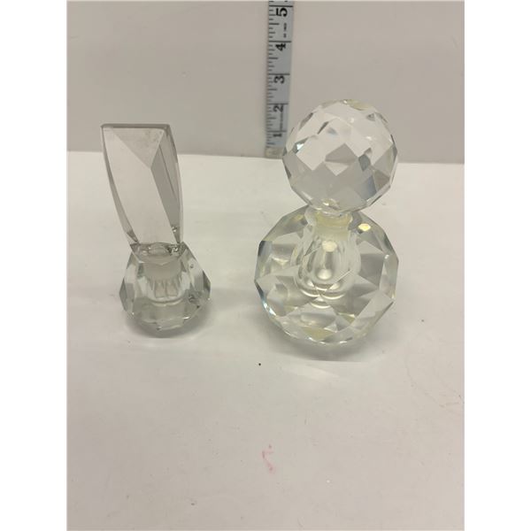 Two Crystal Perfume Bottles