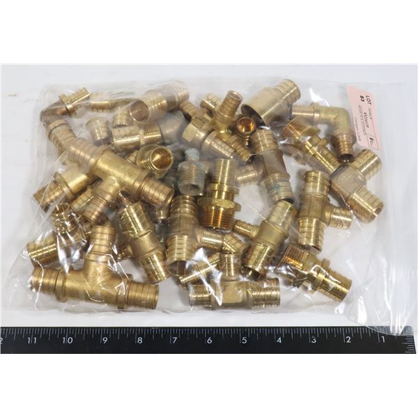 BAG OF BRASS PEX FITTINGS