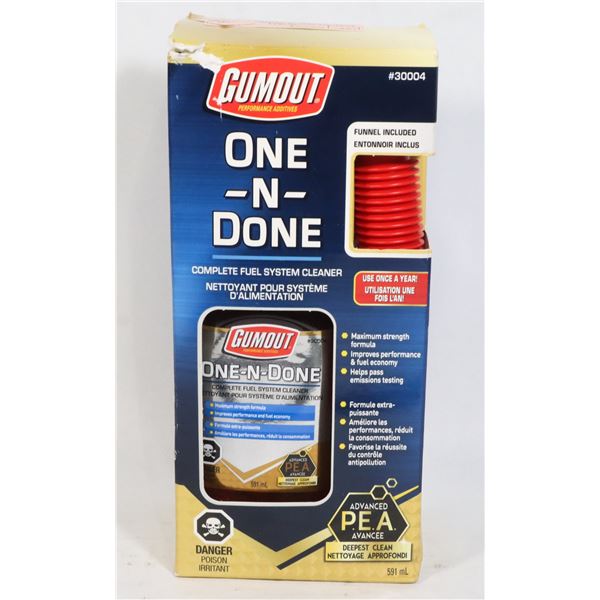 GUMOUT ONE -N- DONE COMPLETE FUEL SYSTEM CLEANER