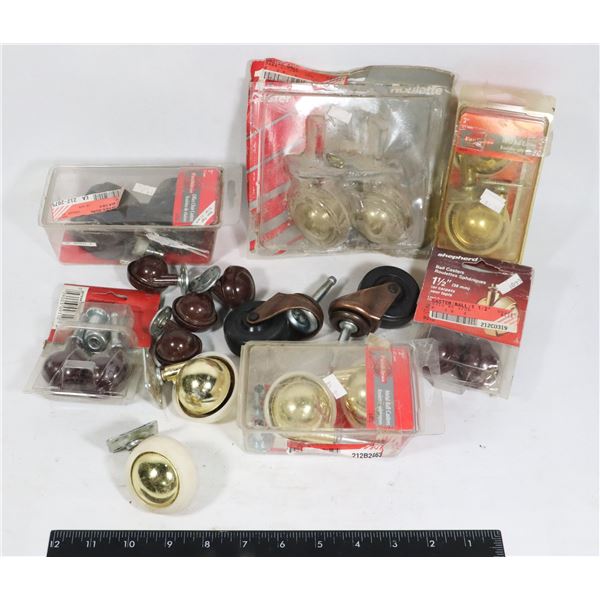 BOX OF ASSORTED CASTORS
