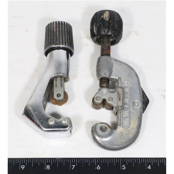 TWO PIPE CUTTERS, ONE MARKED 1/8" TO 1"