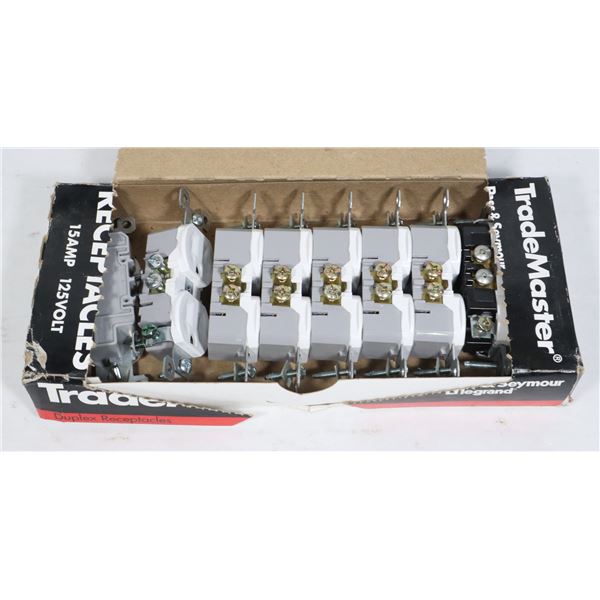 NEW OPEN BOX TRADEMASTER DUPLEX RECEPTACLES