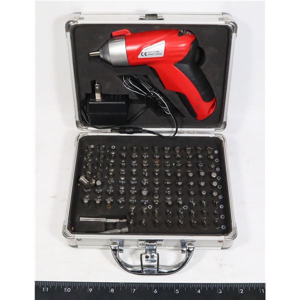 CORDLESS SCREWDRIVER WITH CHARGER IN CASE