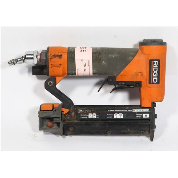 RIDGID HEADLESS PINNER AIR TOOL, 23 GAUGE