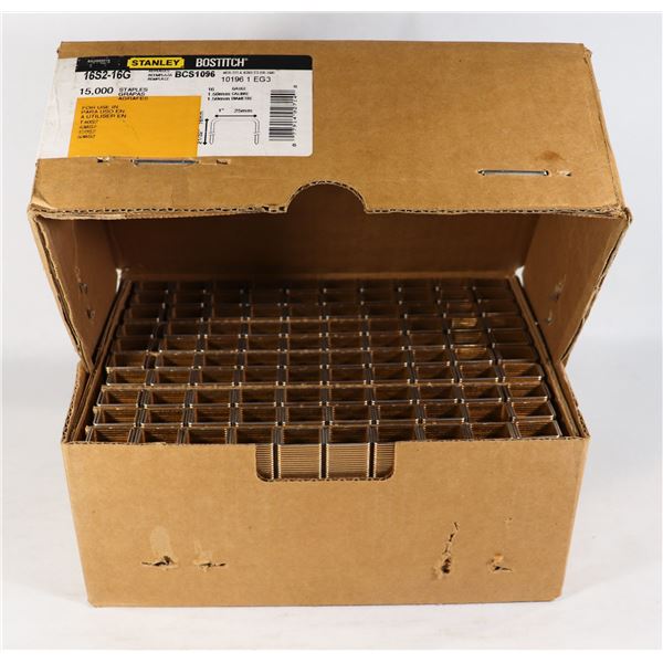 NEW CASE OF STANLEY BOSTITCH 1" X 21/32" STAPLES