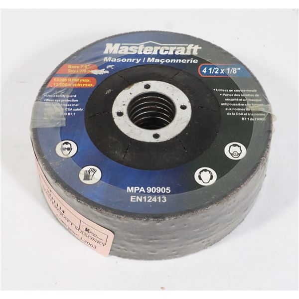 NEW 10PC MASTERCRAFT MASONRY 4-1/2" X 1/8"