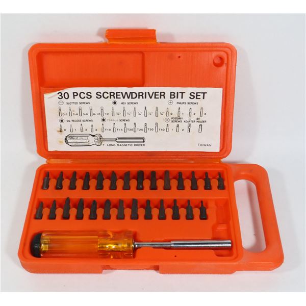 SCREWDRIVER BIT SET IN CASE