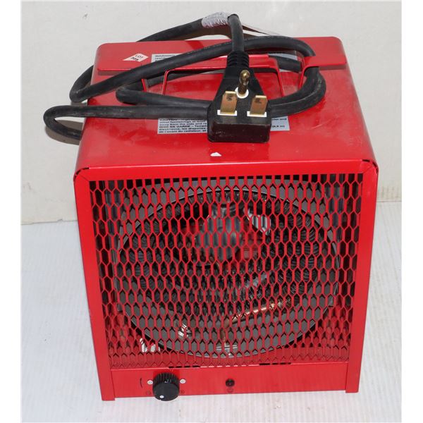 220V RED SHOP HEATER (NEAR NEW CONDITION)