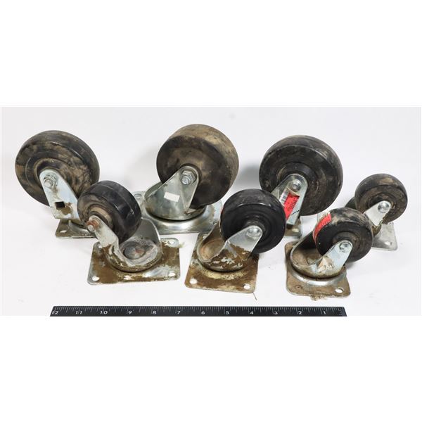 LARGE LOT OF ASSORTED SIZE CASTORS