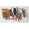 Image 1 : RED BIN OF ASSORTED DRILL BITS, ALAN KEY SET,