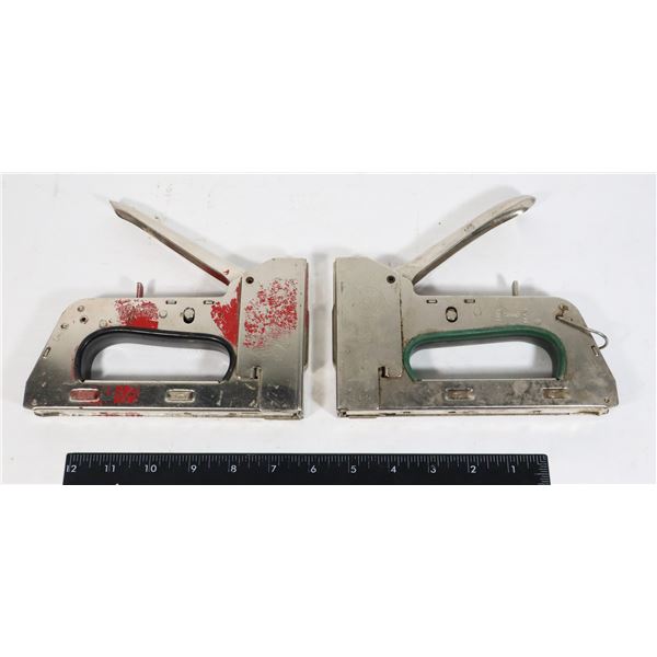 TWO HEAVY DUTY MANUAL STAPLE GUNS