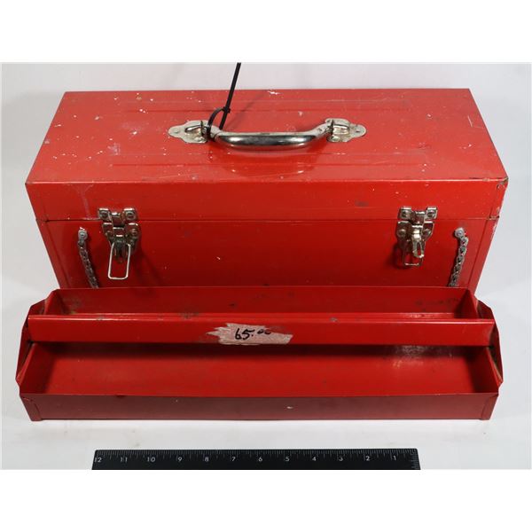 19" RED METAL TOOL BOX