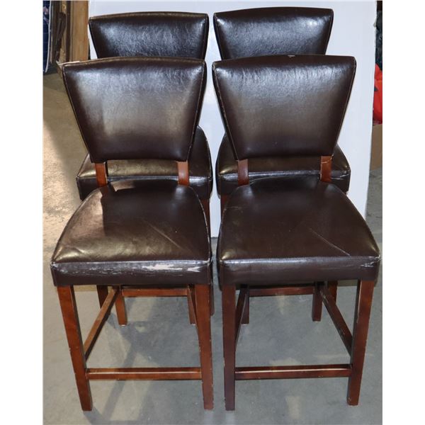 SET OF 4 DINING ROOM CHAIRS, FAUX LEATHER