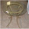 Image 1 : 22" DIAMETER GLASS TOP END TABLE