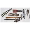 Image 1 : FLAT OF ASSORTED HAND TOOLS, HAMMER, PIPE WRENCH