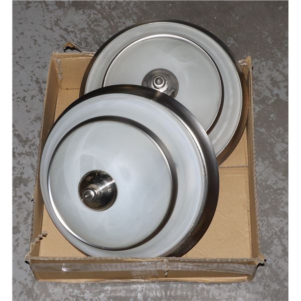 TWO LIGHT FIXTURES (APPROX 14" DIAMETER)