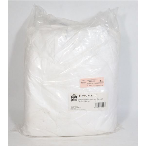 BAG OF DISPOSABLE MICROPOURS COVERALL SIZE