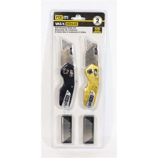 NEW 2PACK FIX IT! BALL BEARING KNIFE SET