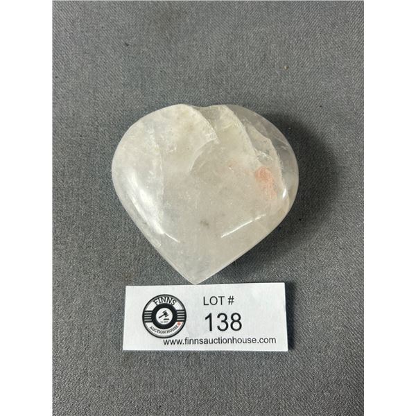 3" Clear Quartz Heart Carving. Retails $400.00