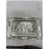 Image 2 : Very Old Wood/Brass.Bakelite Pipe and Glass Ashtray w/Embossed Elephant